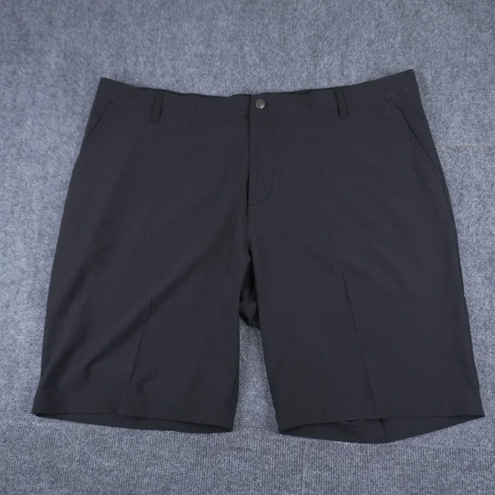 Adidas Golf Shorts‎ Mens 42 Black Primegreen Performance Flat Front Solid Active